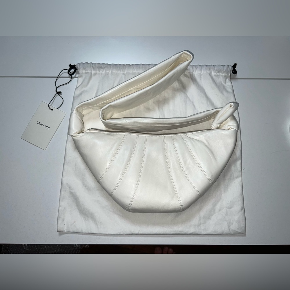 *SOLD* Lemaire Small Croissant in White Leather